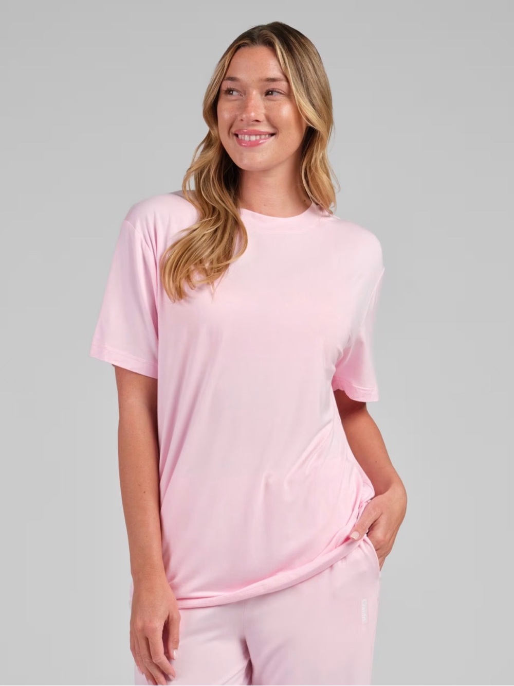 Comfrt Cloud Lounge Tee Oversized Sleep Lounge Shirt Soft Pink